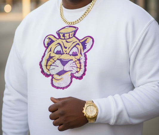 LSU SEQUIN TIGER HEAD PATCH